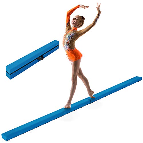 LUDOSPORT 240cm/10cm Viga de Equilibrio de Gimnasia Plegable, Barra de Equilibrio Antideslizante para Niños, Principiantes y Gimnastas Profesionales, para hogar y jardín, color azul