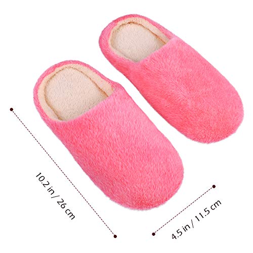 LUOEM Zapatillas de Estar por Casa Mujer Invierno Pantuflas Zapatillas Peluche Algodón Suave Rosa