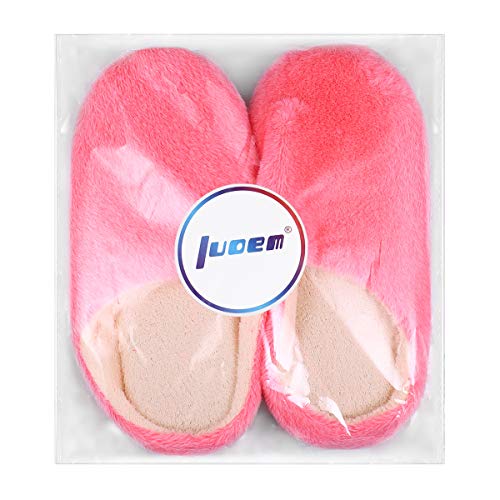 LUOEM Zapatillas de Estar por Casa Mujer Invierno Pantuflas Zapatillas Peluche Algodón Suave Rosa