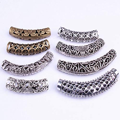 Lurrose 31pcs Vintage Hair Tube Beads Metal Dreadlocks Cabello puños trenzas de la joyería de accesorios de pelo