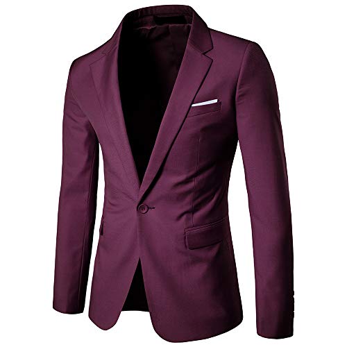 Lushi - Chaqueta para hombre Rojo rojo oscuro M