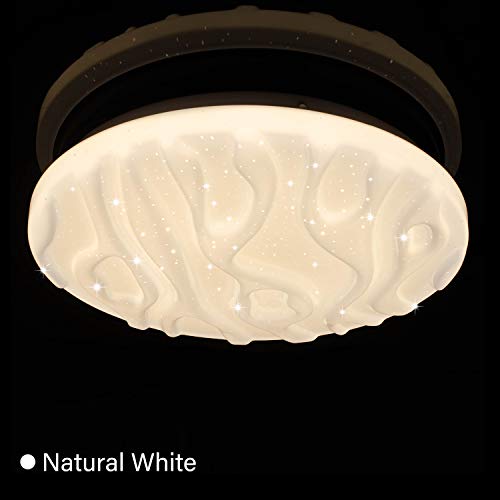 LUSUNT LED Lámpara de Techo Luz de Techo Dormitorio LED Habitación Luz para Baño Cocina Balcón Pasillo Impermeable Blanco Natural 18W 4000K 1500lm