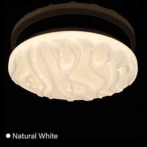 LUSUNT LED Lámpara de Techo Luz de Techo Dormitorio LED Habitación Luz para Baño Cocina Balcón Pasillo Impermeable Blanco Natural 18W 4000K 1500lm