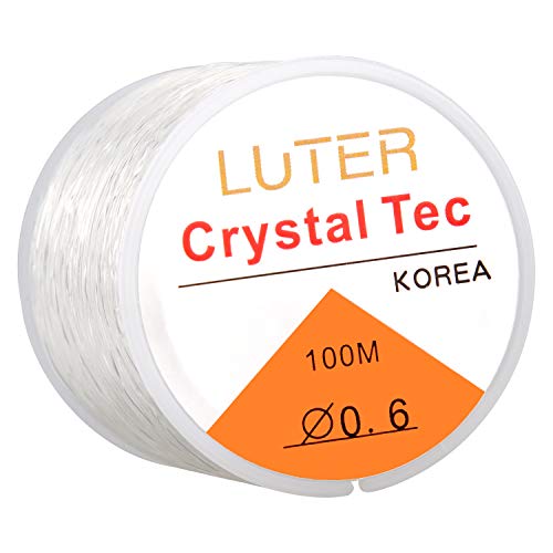 LUTER 0.6mm Hilo Elástico Transparente para Pulseras Collar Abalorios Joyería(328ft)