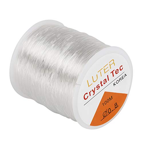 LUTER 0.8mm Hilo Elástico Transparente para Pulseras Collar Abalorios Joyería(328ft)