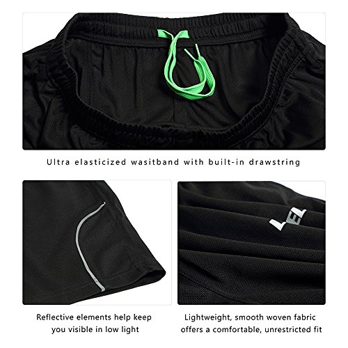 luwell Pantalon Corto Hombres Deporte Secado Rápido, Ropa Hombre y Transpirable para Correr Fitness Workout Gym(Negro L)