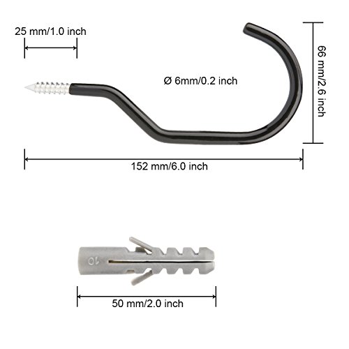 Luxebell Ganchos para Bicicletas, Paquete de 8 Ganchos de Almacenamiento de Bicicletas para Uso Pesado Juego de Gancho Montado para Sala de Almacenamiento