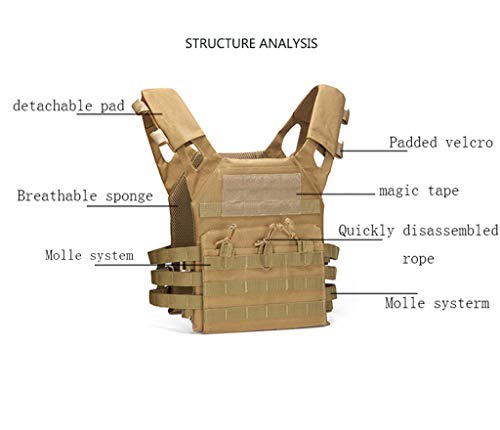 LY-01 Chaleco táctico Militar Chaleco táctico para Actividades al Aire Libre, expansión de MOLLE Multifuncional y Entrenamiento COS Chaleco para Ejercicios de Combate (Color : 3)