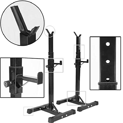 LYzpf Silla de Fitness Squat Barbell Rack Hogar Press de Banca Cama Jaula de Sentadillas Ajustables Entrenamiento de Fuerza Equipo de la Aptitud