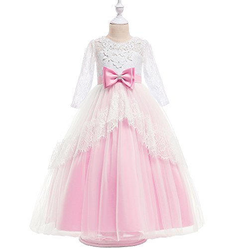 LZH Girls Pageant Vestido Bordado Princesa Fiesta de Boda Comunión Baile de Fiesta Vestidos de Gala
