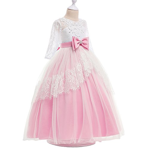 LZH Girls Pageant Vestido Bordado Princesa Fiesta de Boda Comunión Baile de Fiesta Vestidos de Gala