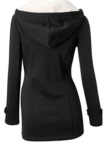 M-Queen Mujer Sudaderas con capucha con Horn botones Abrigo Chaqueta Hoodie Pullover Sweater Suéter Suelta Invierno