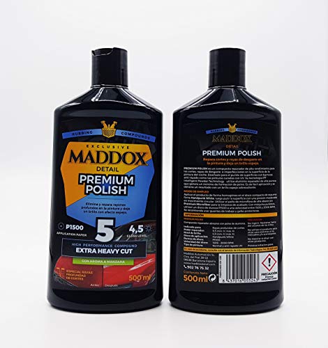 Maddox Detail - Premium Polish - Reparador de Alto Rendimiento para rayones Profundos en la Pintura del Coche.