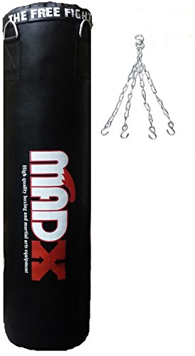 Madx Saco de boxeo de 152,4 cm, color negro, incluye cadena