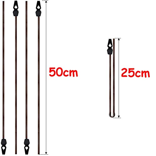 MAGMA Pack 4 Tensores Elásticos | Pulpos Transporte para Sujetar Placa V20, Portabicicletas, Ojales, Toldos, Lonas, Piscina, Acampada | Cuerdas Elásticas de Longitud Ajustable. (L= 50 cm)