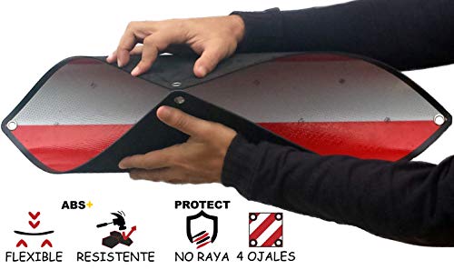 MAGMA Señal V20 Homologada, Placa V20 Portabicicletas y Carga Saliente, Panel V-20 Plástico ABS, Flexible y con Protección Anti Arañazos Protege tu Bicicleta o Bici NO Raya