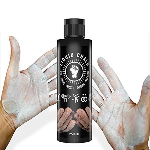 Magnesio líquido, 250 ml – Tiza máxima adherencia (Liquid Chalk) musculación crossfit halterofilia escalada gimnasia Pole Dance Atlétismo (perca, lanzador del peso, lejía, martillo, disco)