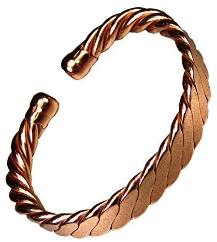 Magnético Hombres Pesado Aplanado Pulsera De Cobre MCB023