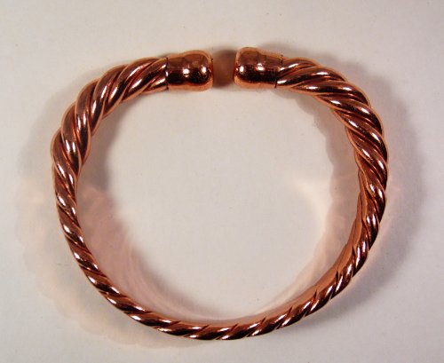 Magnético Hombres Pesado Aplanado Pulsera De Cobre MCB023