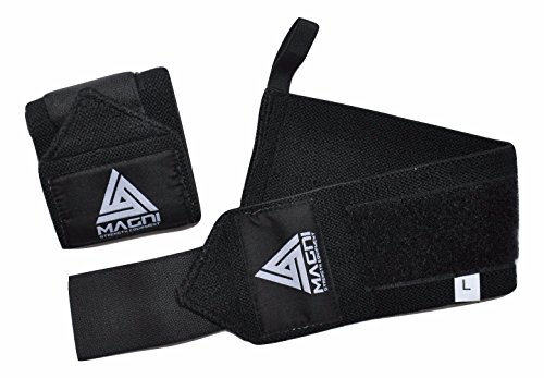 Magni Strength Equipment Muñequeras, negro