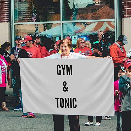 maichengxuan Bandera de Jardín Sign Outdoor Party Indoor Banner 3x5 FT Funny Workout Bodybuilder Gym Tonic Fitness Bandera Banner Banderas