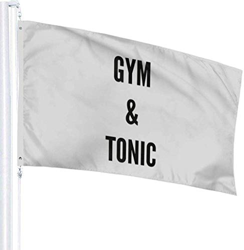 maichengxuan Bandera de Jardín Sign Outdoor Party Indoor Banner 3x5 FT Funny Workout Bodybuilder Gym Tonic Fitness Bandera Banner Banderas