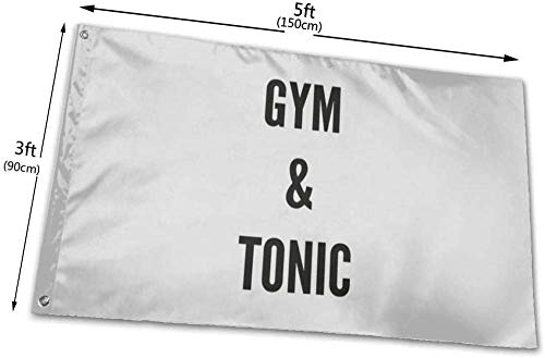 maichengxuan Bandera de Jardín Sign Outdoor Party Indoor Banner 3x5 FT Funny Workout Bodybuilder Gym Tonic Fitness Bandera Banner Banderas