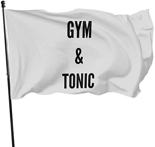 maichengxuan Bandera de Jardín Sign Outdoor Party Indoor Banner 3x5 FT Funny Workout Bodybuilder Gym Tonic Fitness Bandera Banner Banderas