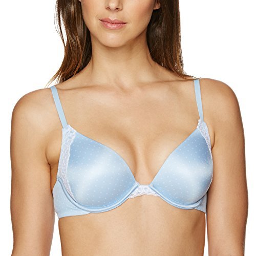 Maidenform Women's Natural Boost Demi Bra, Lucent Micro Dot White, 34D