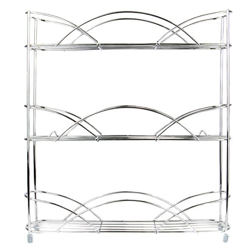 Maison & White | Organizador de racks de hierbas y especias de 3 niveles | Diseño moderno antideslizante independiente | Diseño universal | Solución de almacenamiento de cocina y despensa| Cromo