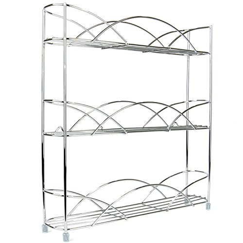 Maison & White | Organizador de racks de hierbas y especias de 3 niveles | Diseño moderno antideslizante independiente | Diseño universal | Solución de almacenamiento de cocina y despensa| Cromo