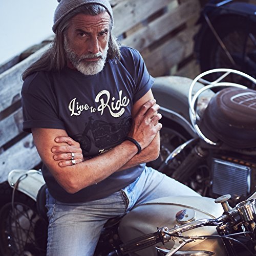 MAKAYA Ropa Moto Hombre - Camiseta con Mensaje Life TO Ride - Gris XL