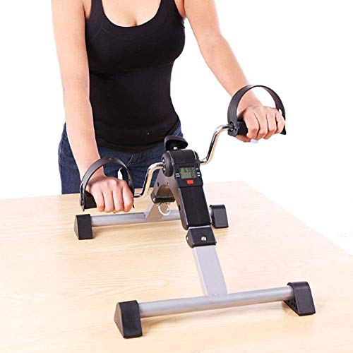 Malatec Pedales Estaticos - Ejercicios Mini Bicicleta para Brazos y Piernas,Deporte en casa, Intensidad Graduable, Plagable y Antideslizante, Envio rapido Desde España,Gimnasios en casa