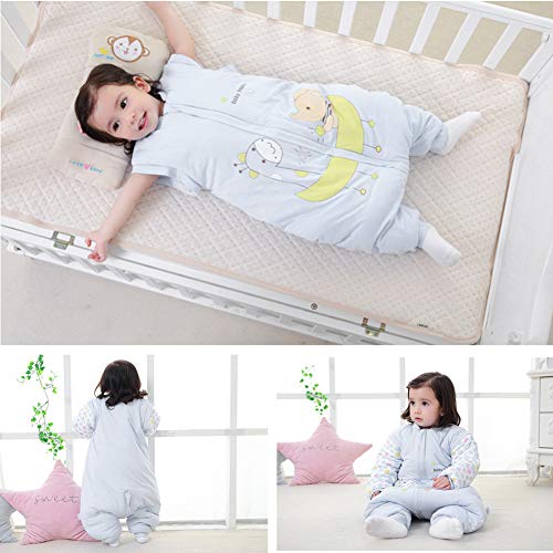 Mallalah Saco de Dormir con Pies para Bebé Durmiendo Cómodo Desmontable Manga Historieta Diseño Algodón Recién Nacido 3-48 Meses (XL(90-105CM, 2-4 años))