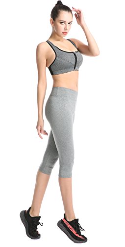 Mallas pirata Neonysweets deportivas, para mujer, ideales para entrenar y hacer yoga, Capri, Mujer, color Gray133, tamaño M