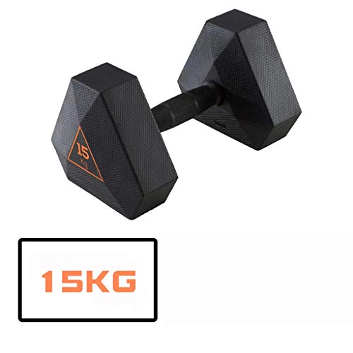 Mancuerna Dumbbell Hexagonales en forma de goma antideslizantes de la pesa de pesos de la mano principal equipo de la aptitud con asas de metales pesados ​​Pesas Mancuernas Dumbbells Fitness y ejercic