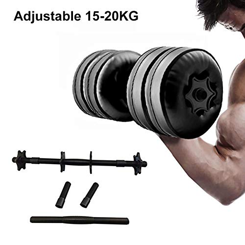 Mancuernas 20 Kg Cada Una Mancuernas Portátiles Ajustables, Llenas De Agua Barbells, Equipo De Fitness Ecológico Entrenamiento De Brazos para El Entrenamiento Interior O Al Aire Libre