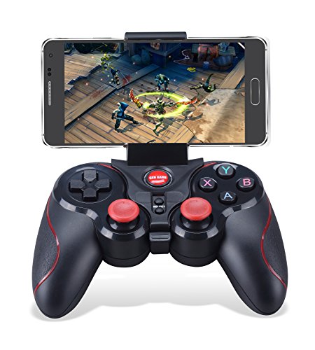 Mando Inalámbrico para Juegos, Maegoo 2.4GHz Bluetooth Game Controller Gamepad Joystick Inalámbrico con Soporte de Teléfono para Android Smartphone Xiaomi Huawei Samsung PC Windows PS3 Smart TV etc.