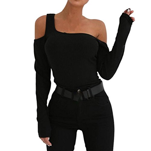 Manga del murc Mujer, Covermason Blusa del Cuello del Soporte Cuello Alto de Las Mujeres para Las Mujeres(L,Negro )