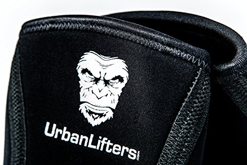 Mangas de codo Urban Lifters (Par) - Excelente soporte, calor, compresión, prevención de lesiones y mejora del rendimiento para Pressing, WOD's, Crossfit, WeightLifting, Powerlifting & Gym Goers. Conveniente para los hombres y la mujer. (L)