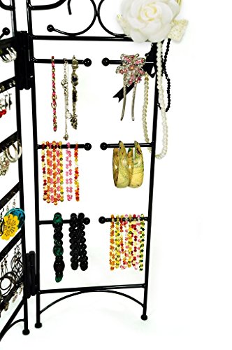 Mango Steam 3 Paneles Organizador de Joyas para Pendientes, Pulseras, y Collares - Versión Alta