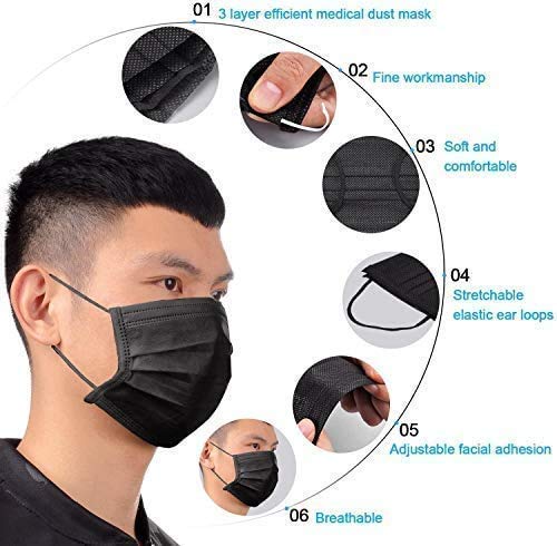 MaNMaNing Protección 3 Capas Transpirables con Elástico para Los Oídos Pack 100 unidades 20200702-MANING-X101