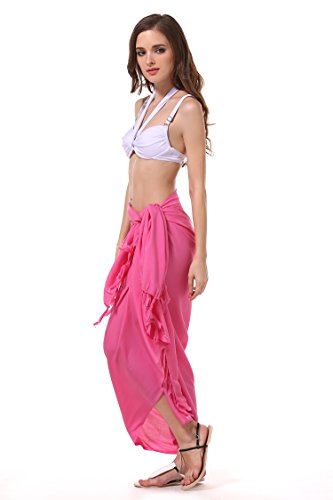 MANUMAR Mujer Pareo opaco, toalla de playa grandes Sarong en cal, XXL sobredimensionado 225x115cm, toalla vestido de verano, bikini vestido de playa