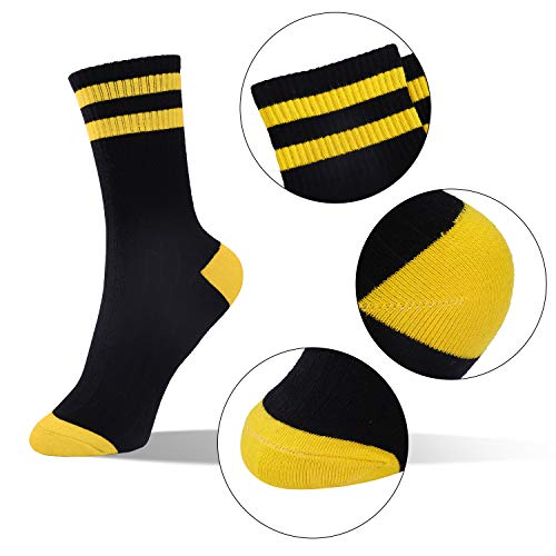 MaoXinTek Calcetines Divertidos de Agodon, Calcetines de Deporte Largos Personalizados con Letras Impreso FUCK OFF, Medias de Equipo Casual para Mujeres Hombres en Navidad, 6 Pares