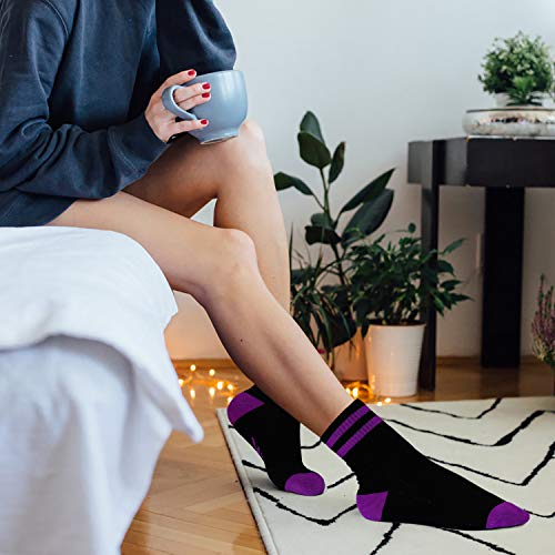 MaoXinTek Calcetines Divertidos de Agodon, Calcetines de Deporte Largos Personalizados con Letras Impreso FUCK OFF, Medias de Equipo Casual para Mujeres Hombres en Navidad, 6 Pares