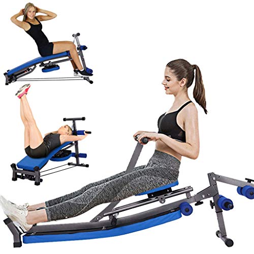 MáQuina de Remo MultifuncióN para Uso DoméStico, Squat Assist Row-Ride Trainer para Ejercicios de Sentadillas y Entrenamiento de GlúTeos, Tabla de Cintura Supina, Banco de Sentadillas, Flexiones