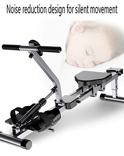 Maquina De Remos para Casa, Remo Gimnasio Rowing Machine Remo Estatico Aparatos De Gimnasia, Ajutable 12 Resistencia, Pantalla LCD, Doble Pista, Entrenamiento Equipo De Ejercicio