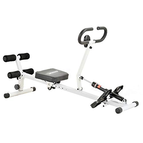 Máquinas de remo Inteligente Plegable en el hogar Equipo de Fitness de Abdomen silencioso de Interior (Color : Blanco, Size : 132.5 * 43 * 48cm)