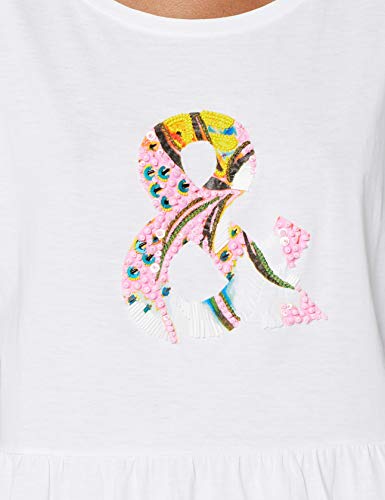 MARC CAIN SPORTS T-Shirts Camiseta, Multicolor (White 100), 42 (Talla del Fabricante: 4) para Mujer