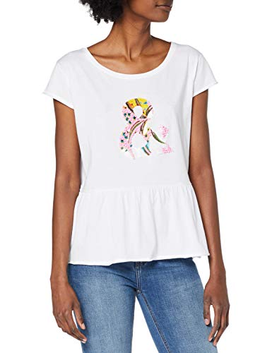 MARC CAIN SPORTS T-Shirts Camiseta, Multicolor (White 100), 42 (Talla del Fabricante: 4) para Mujer